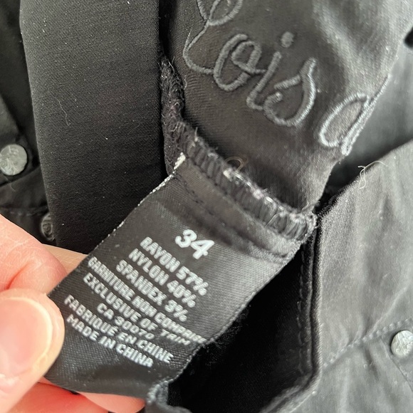 Black Lois Denim straight leg strechy pants size 34 - Picture 4 of 5